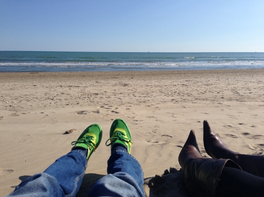 Les pieds dans le sable, Carnon (31 mars 2013)